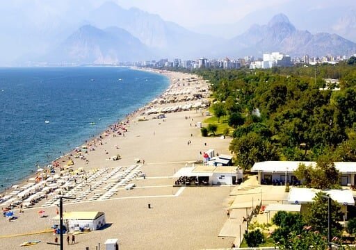 Fire on passenger plane landing at Antalya Airport.